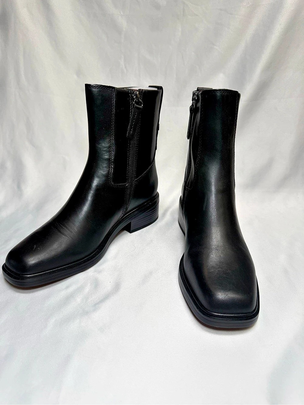 NEW Franco Sarto Gracely Ankle Boot Black Leather Women’s 8m Retail $175